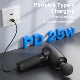 Massagepistool voor Diepe Spiermassage - 3200 RPM, Draadloos met USB-C Opladen — thumbnail 3