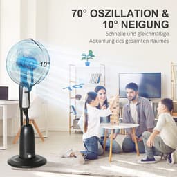 Statiefventilator met waterverstuiver en instelbare hellingshoek - 120 cm hoog — thumbnail 5