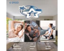 Dimbare Kinderlamp Met Plafondventilator En Afstandsbediening - Stil En Slechts 6 Snelheden