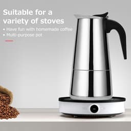 Roestvrijstalen koffiezetapparaat, draagbaar elektrisch apparaat voor mokka latte, espressofilter, koffiekopje in Europese stijl - 200 ml — thumbnail 3