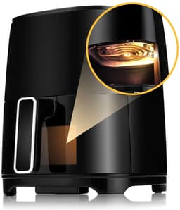RVV® Mini airfryer - Airfryer - Airfryer klein - Zwart - ‎25cm x 30cm x 35cm — thumbnail 4