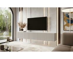 TV Meubel Zwevend 175 cm – Modern Minimalistisch Design met Opbergruimte – TV Kast voor Televisies tot 75 Inch – Beige – House&Garden