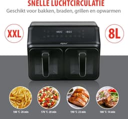 Dubbele Airfryer 8L met Digitaal Display, Timer en Kijkvensters — thumbnail 3