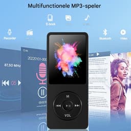 QTTVBTNA - MP3 Speler 32GB - Bluetooth MP3 Player - HIFI Geluid - Mini Walkman voor studenten - Zwart - Compact - 1 Stuk — thumbnail 4