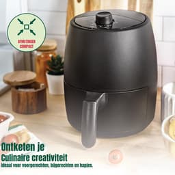 RVV® Mini Airfryer - Heteluchtfriteuse - Airfryer - Zwart - 22cm x 28cm x 27cm — thumbnail 4