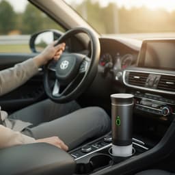 Nova Loom - Draagbaar Espressomachine Pro inclusief Travelbag en houder voor auto, thuis en camping - Multifunctionele 3-in-1 draagbare elektrische reiskoffieapparaat - Capsule, cups en Poeder - Donker grijs - draadloos - makkelijk oplaadbaar — thumbnail 5