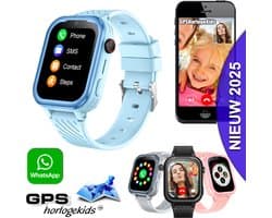 GPSHorlogeKids© - GPS horloge kind - smartwatch kinderen - WhatsApp - 4G videobellen - spatwaterdicht - SOS alarm - SMS - incl SIM - Turn Blauw