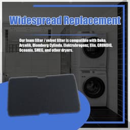 6 stuks - Wasdroger filter - Spons filter - Filter voor droger - Geschikt voor Beko droger filter 2964840200 2964840100 - Vervanging voor Blomberg Grundig Droger verdamper schuim filter - 245*155mm — thumbnail 4