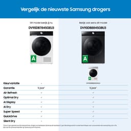 Samsung DV9UDG52A0THEN - Wasdroger | Wit | 9 kg | OptimalDry | AI Control | Hygiene Care | SmartThings | WIFI — thumbnail 4