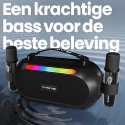 Xssive BSP17 Karaoke Bluetooth Speaker met 2 Microfoons Set - Draadloze Speaker met Microfoon - Partybox met Lichteffecten - Voor Kinderen en Volwassenen — thumbnail 2