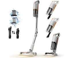 TurboTronic CV11 Steelstofzuiger met flexibele Arm en Handstofzuiger Draadloos - Oranje/Zilver