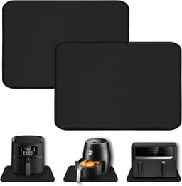Bureaubladbeschermingspad - 2 stuks - Hittebestendige mat, geschikt voor airfryers - Ovenbeschermer - Sneldrogende koffiemat - BBQ beschermer - Geschikt voor airfryer, koffiezetapparaat en blender - 80 * 60 cm - Zwart — thumbnail 4