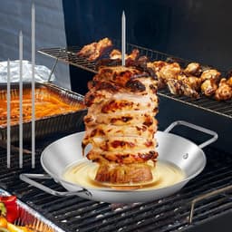Verticale Vleesspies Set – Roestvrijstalen Rotisseriestandaard met 3 Verstelbare Spiesen (20/25/30 cm) voor Oven, Airfryer en BBQ — thumbnail 4