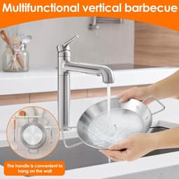 Verticale Vleesspies Set – Roestvrijstalen Rotisseriestandaard met 3 Verstelbare Spiesen (20/25/30 cm) voor Oven, Airfryer en BBQ — thumbnail 3