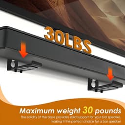 Universele muurbeugel voor soundbars | Verstelbare diepte 9,4-16,3 cm | Draagvermogen 17,2 kg | Eenvoudig te installeren onder een tv-beugel, ruimtebesparend ontwerp. — thumbnail 3