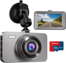 Dashcam Auto 1080P met 3 Inch IPS Scherm, Nachtzicht en 64GB SD Kaart — thumbnail 1