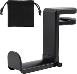 Verstelbare Koptelefoonhouder met Klem voor Onder Bureau - Roteerbare Headset Standaard Zwart — thumbnail 1
