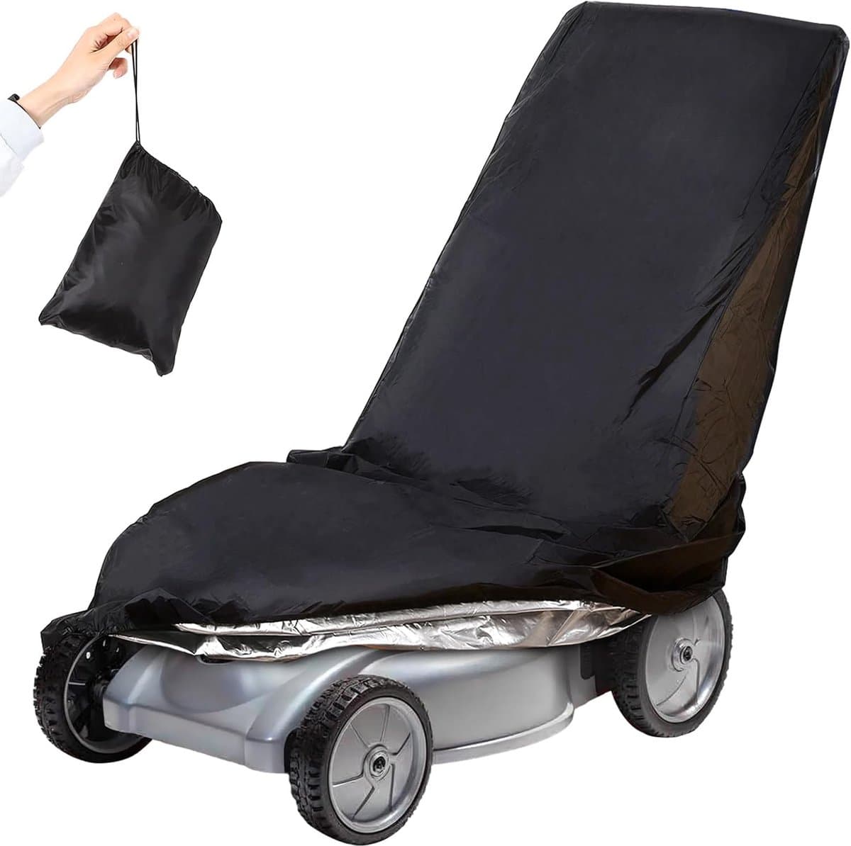 Lawn Mower Cover - Waterproof - Universal - 210D Oxford - Zwart - 193 x 112 x 63 cm — afbeelding 1