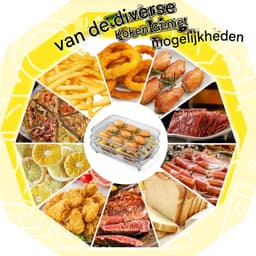 Grillrooster voor airfryer - Drielagig droogrek - Met klemmen en uitschuifbare poten - Rechthoekig grillrooster van roestvrij staal - Geschikt voor de Ninja airfryer met dubbele mand — thumbnail 3