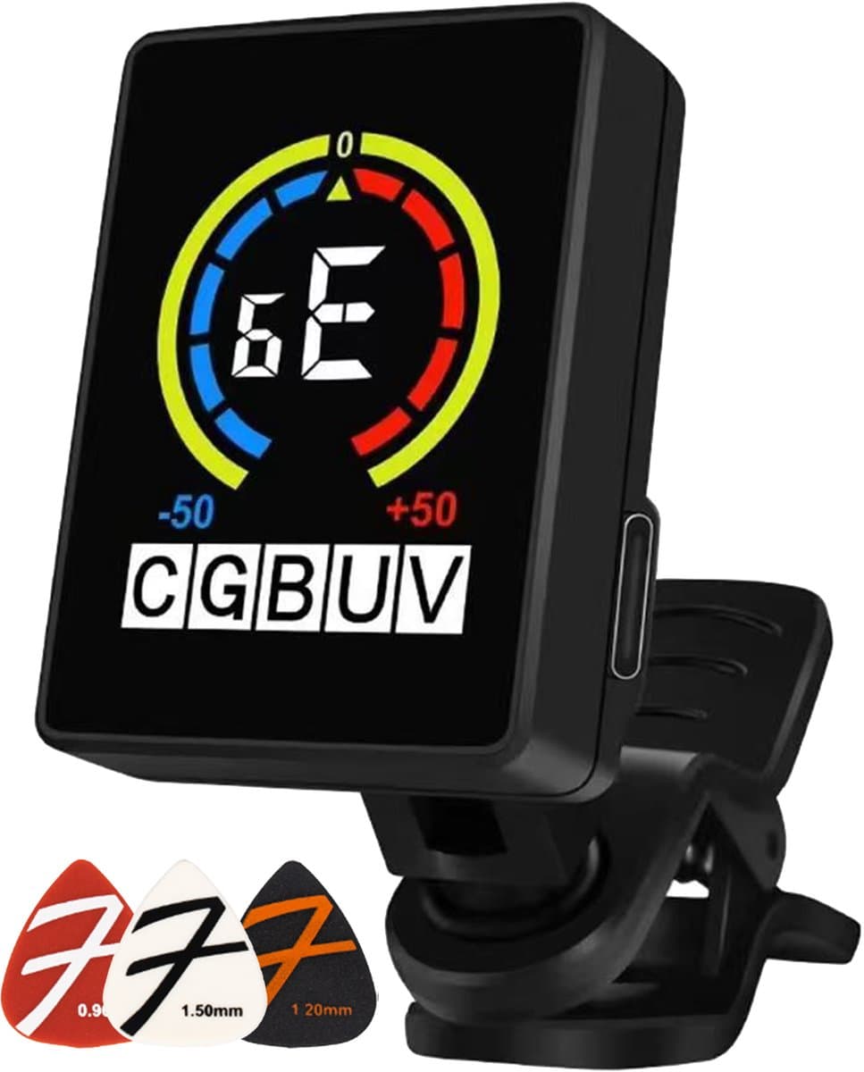Finesse Premium Stemapparaat Gitaar, Basgitaar, Viool, Ukelele - Chromatisch stemmen - Tuner — afbeelding 1
