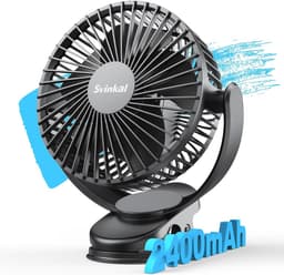 Draagbare USB Ventilator - 6 Inch, Oplaadbaar met 2400mAh Batterij, 3 Snelheden, Verstelbare Hoek, Compact en Lichtgewicht voor Thuis, Kantoor, Camping — thumbnail 2