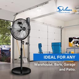 18 inch Pedestal Staande Ventilator - Hoge Snelheid, Metaal, Verstelbare Hoogte — thumbnail 2