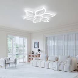 Slimme plafondventilator met LED verlichting, afstandsbediening, en spraakbediening - Stil in zomer/wintermodus, witte kleur — thumbnail 1