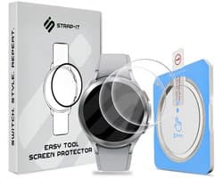 Strap-it 2-pack Screenprotector met One-Click Tool screen protector display bescherming geschikt voor Samsung Galaxy Watch 4 Classic 46mm