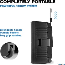 Speaker met Bluetooth - Vonyx VSA700 - 1000 Watt - Partybox met 2 microfoons - MP3 - USB - SD — thumbnail 2