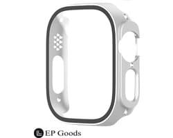 EP Goods - Full Cover/Hoesje - Screen Protector - Geschikt voor Apple Watch Ultra / Ultra 2 en Ultra 3 - 49mm - Hardcase - Protection - Wit