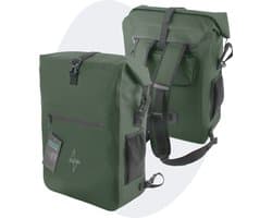Voltano Luxe Fietstas / Rugtas 28L - Olijf Groen - Enkele Pakaftas - 100% Waterdicht - Met Laptop Compartiment