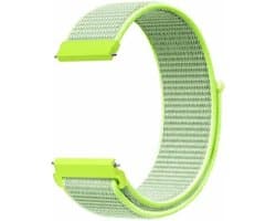 By Qubix - Geschikt voor Garmin bandje - Geschikt voor Garmin Venu / Sq / Sq2 / 2 plus - Sport Loop nylon bandje - Geel - Smartwatch bandje 20mm