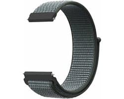 By Qubix - Geschikt voor Garmin bandje - Geschikt voor Garmin Venu / Sq / Sq2 / 2 plus - Sport Loop nylon bandje - Donkergrijs / blauw gemêleerd - Smartwatch bandje 20mm