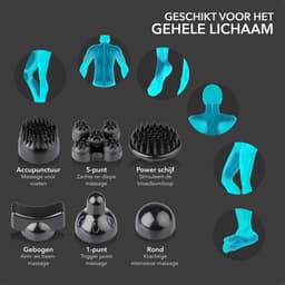 RX Goods Professioneel Klopmassage Apparaat – 6 Snelheden, 6 Massage Opties & 6 Opzetstukken - Handmassage Gun – Deep tissue — thumbnail 4