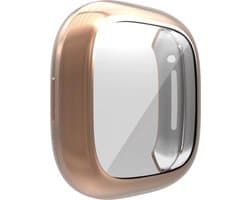 Case geschikt voor Fitbit Versa 3 - Rosé Goud - Siliconen