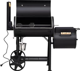Mustang Off-set smoker Georgia L - Smoker Barbecue - 80 kg - 2 thermometers in de deksel- Zwart - Barbecue - Grilloppervlak 72x37 cm — thumbnail 1