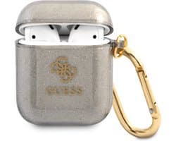 Guess TPU Glitter Case AirPods 1 - AirPods 2 Zwart