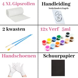 Gipsbuik pakket - Met 12 Kleuren Verf en Kwasten – 4 Rollen Extra Groot en Sterk Gipsverband – Niet Toxisch - Baby Buik Zwanger — thumbnail 4