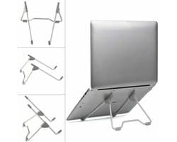 Universele Verstelbare & Opvouwbare Laptop Standaard Aluminium Stand - Zilver
