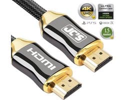 ✅ JC'S - HDMI Kabel 2.0 Gold Plated - High Speed Cable - 18GBPS - Full HD 1080p - 3D - 4K (60 Hz)- Ethernet - Audio Return Channel - HDMI naar HDMI - Male to Male - Voor TV - DVD - Laptop - Tablet - PC - Beeldscherm - Beamer - 1.5 Meter