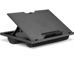 Navaris laptop standaard - Verstelbare laptoptafel voor op schoot - Laptopstandaard met kussen aan de onderkant - Schootkussen - Zwart
