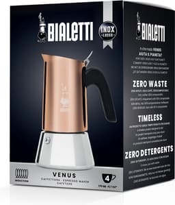Bialetti Venus 6 Kops Koper – RVS Espressopot – 270 ml – Geschikt voor Inductie – Italiaans Design — thumbnail 4