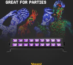 Blacklight - BeamZ BUV293 - LED blacklight bar met 18 UV LED's van 3W — thumbnail 2