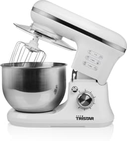 Tristar Keukenmachine MX-4817 - Keukenmixer met mengkom 5 Liter - Inclusief 3 deeghaken - Keukenrobot - 6 Programma's - Vaatwasbestendig - 1200 watt - Wit — thumbnail 4