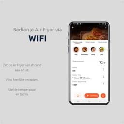 BluMill Digitale Airfryer - 8 Programma's - Timer - 5L - Te bedienen met Touch Screen of App — thumbnail 5