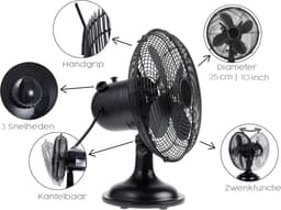 Ventilator OPUS 2 Tafelmodel 25cm zwart — thumbnail 5