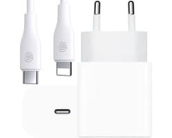 25W USB C Adapter + USB C Oplader Kabel - Geschikt voor Apple iPad en iPhone - Snellader USB-C - Snellader USB-C - 3 Meter