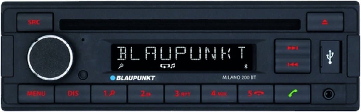 Blaupunkt Milano 200 BT Autoradio CD-speler - enkel DIN - Bluetooth handsfree en USB/AUX-ingang — afbeelding 1