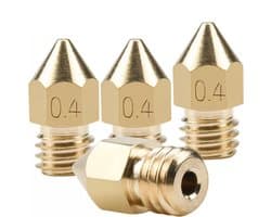 MK8 nozzle 0,4mm 4 stuks - geschikt voor Ender 3 - OXILO
