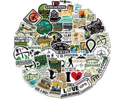 Geocaching Stickers | 50 stickers - voor auto, gps, laptop, ipad, telefoon, schrift, muur etc.